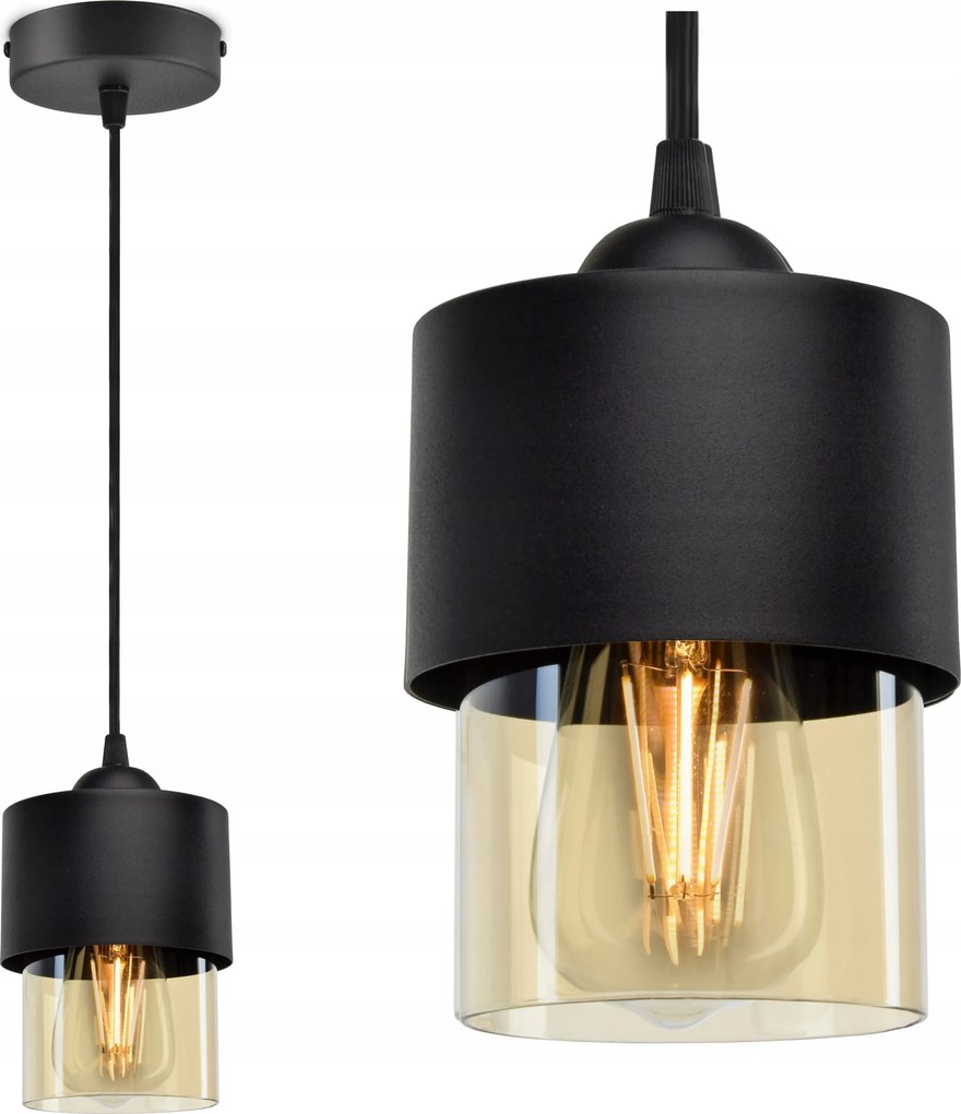 Függő lámpa Csillár lámpabúra Fém Üveg Méz Led