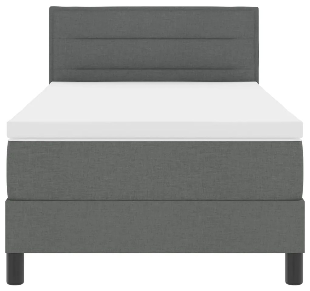 Box Spring ágy matraccal sötétszürke 90x190 cm szövet