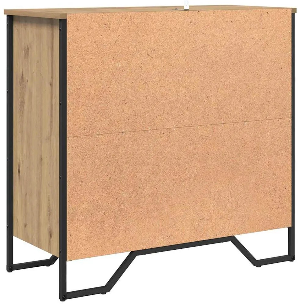Széf fiókkal kézműves tölgy 79.5 x 35.5 x 74.5 cm Faanyag