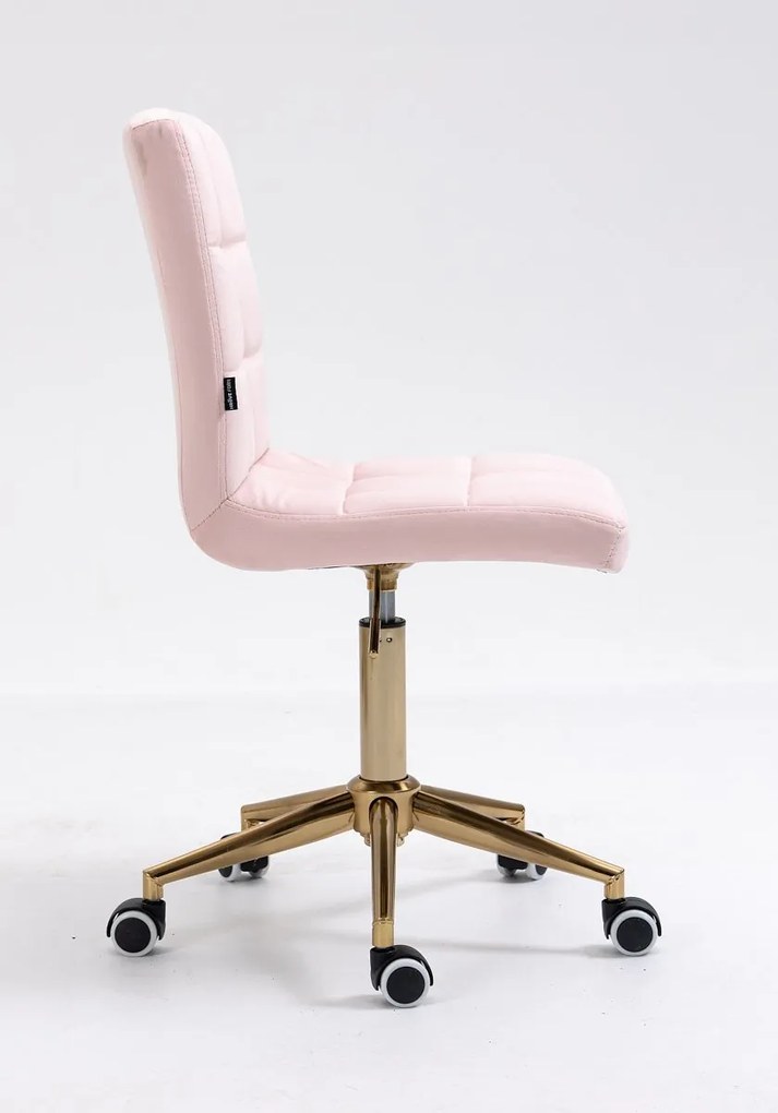 HR7009K Púderrózsaszín modern velúr szék arany lábbal