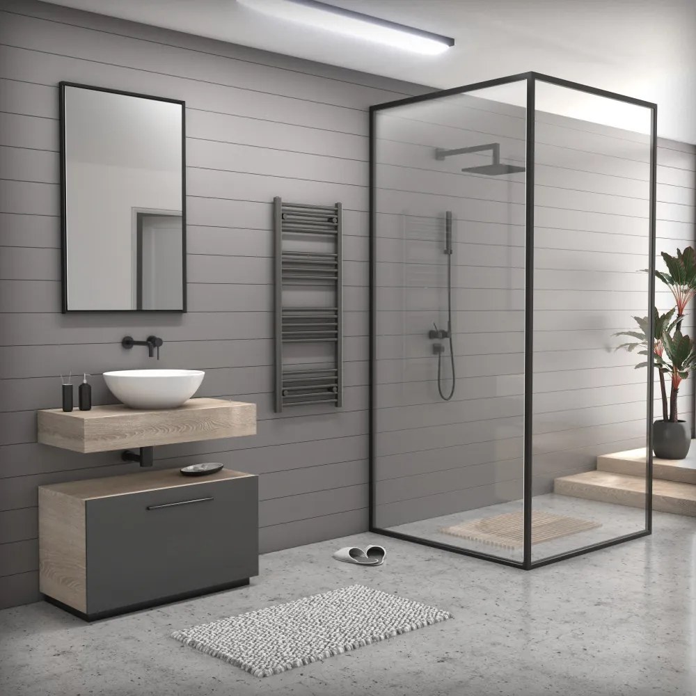 Grafitszürke 500x1200mm törölközőszárítós fürdőszobai radiátor Welland Lux | Készletről | Gyors kiszállítással