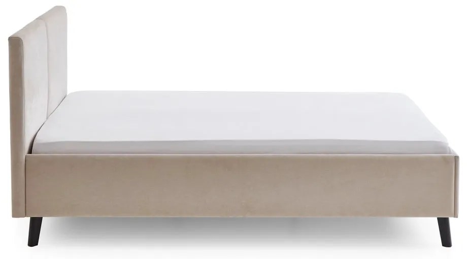 Bézs kárpitozott franciaágy ágyráccsal 140x200 cm Piano – Meise Möbel
