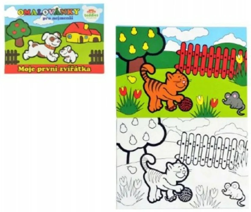 Kifestőkönyv Az első állatok 8 levelek 21x14,5cm MPZ