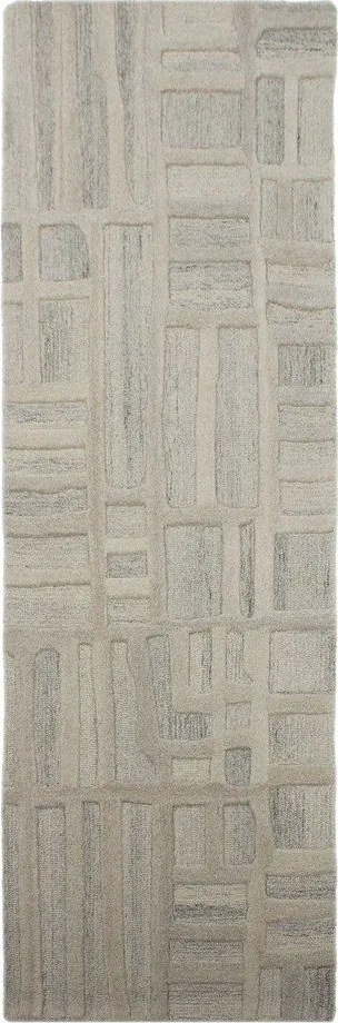 Szürkésbézs kézi szövésű gyapjú futószőnyeg 80x300 cm Elva – Flair Rugs
