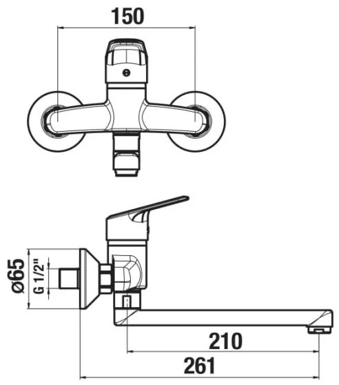 JIKA H3112E70042301 - TALAS mosdó csaptelep 15x26,1 cm, fényes króm