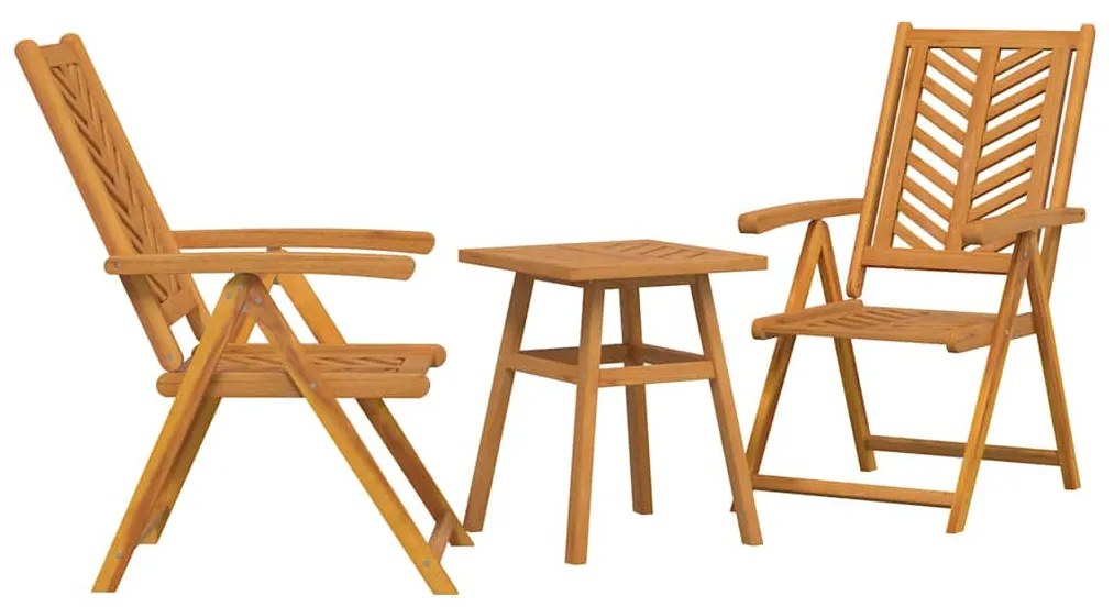 Kert Bistro Készlet 3 pcs Barna tömör akácfa