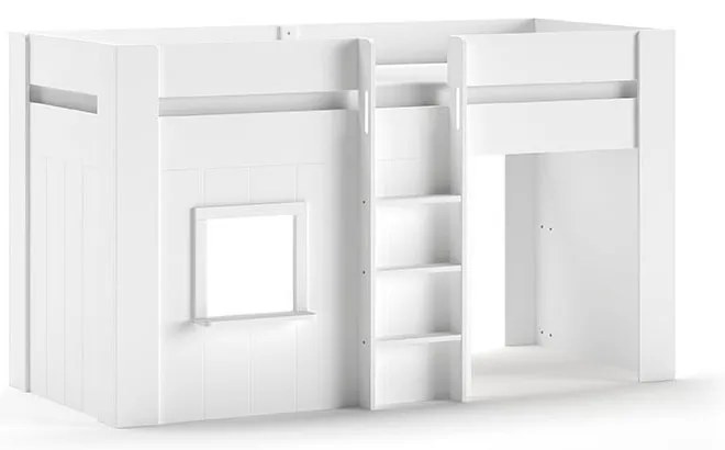 Fehér magasított borovi fenyő gyerekágy 90x200 cm RENO – Vipack