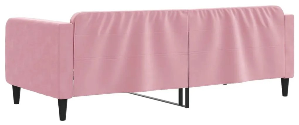rózsaszín bársony kanapéágy 100 x 200 cm
