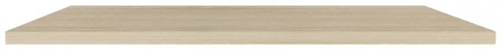 4 db tölgyszínű MDF lebegő fali polc 120 x 23,5 x 3,8 cm