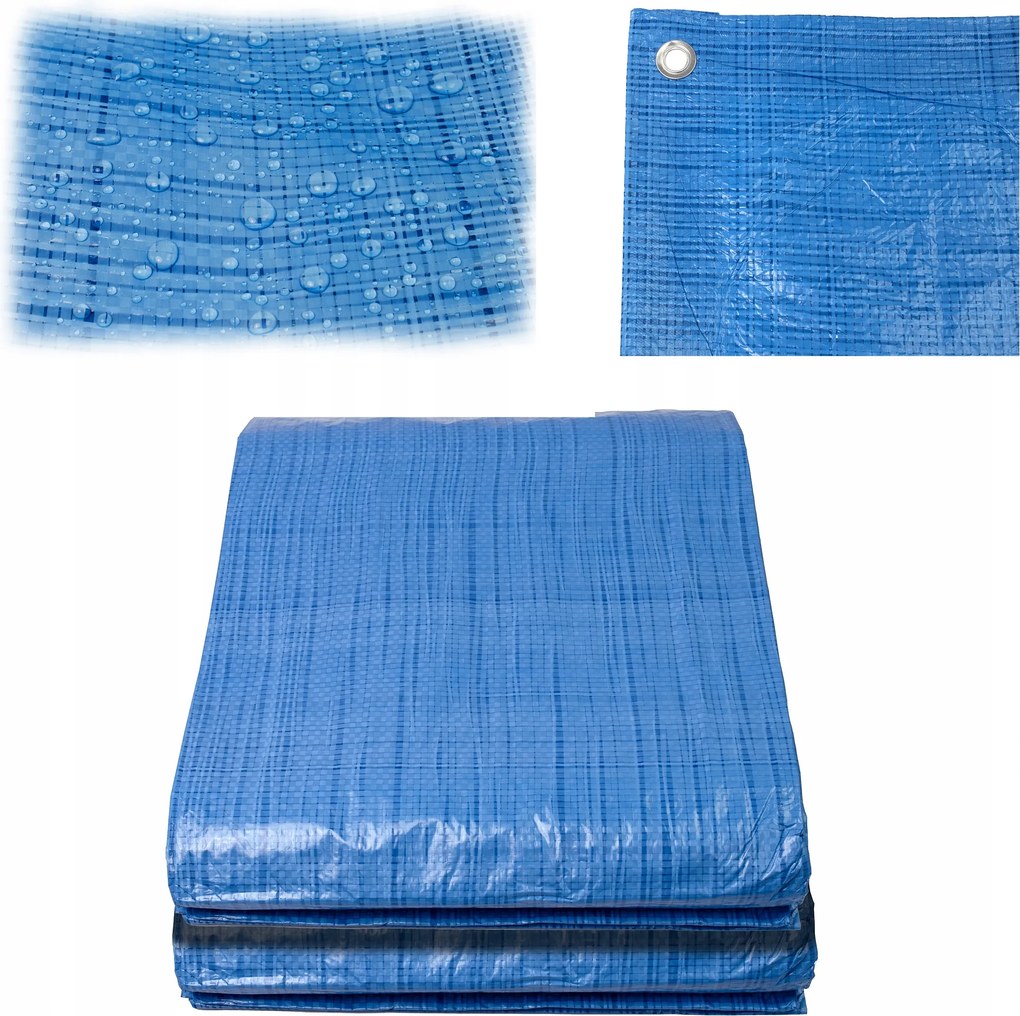 Ponyva 3x4 Kék Erősített Kerti Vízálló
