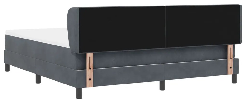 vidaXL Boxspring Ágy Matrac Sötétszürke 180x200 cm Bársony