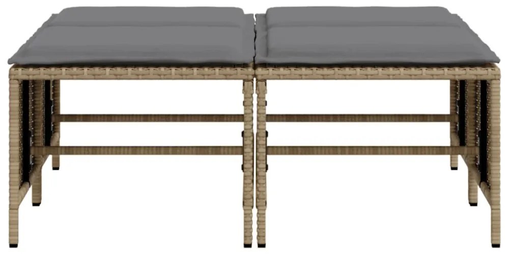 vidaXL 4 db bézs polyrattan kerti szék párnákkal