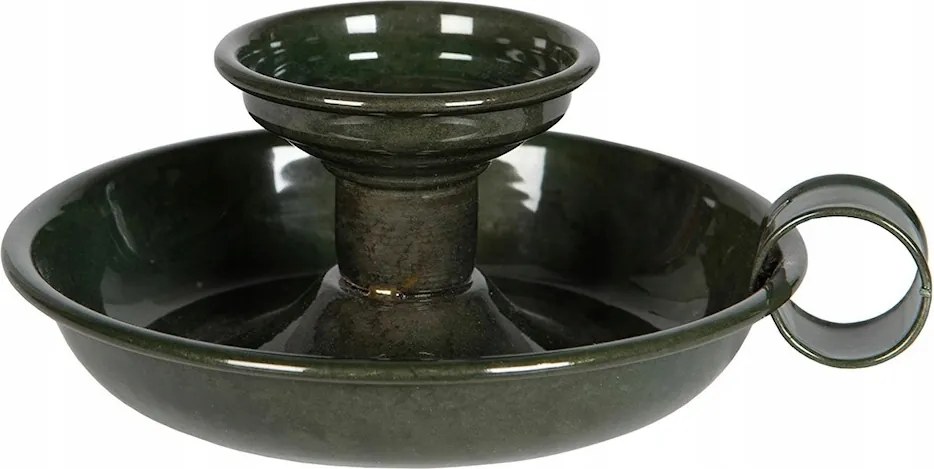 Gyertyatartó Kandeláber Fogantyúval Zöld Loft Retro Fém Otthoni Nappali