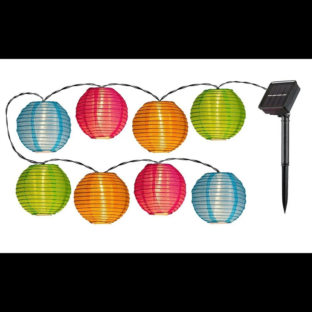 Rabalux 77048 Titu dekoratív napelemes LED-lánc 8 papírgömbbel