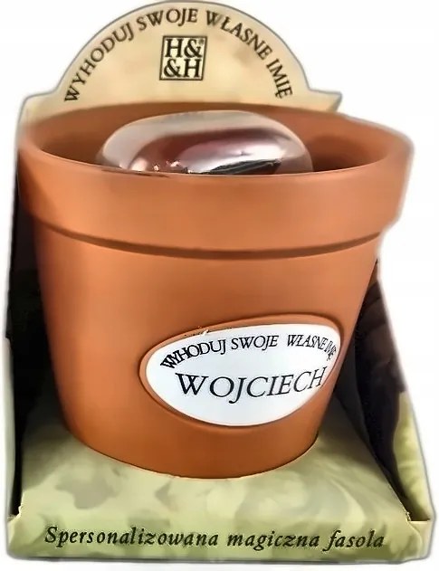 Varázsbab névvel ellátott cserépben 6x6 cm, ajándékdoboz