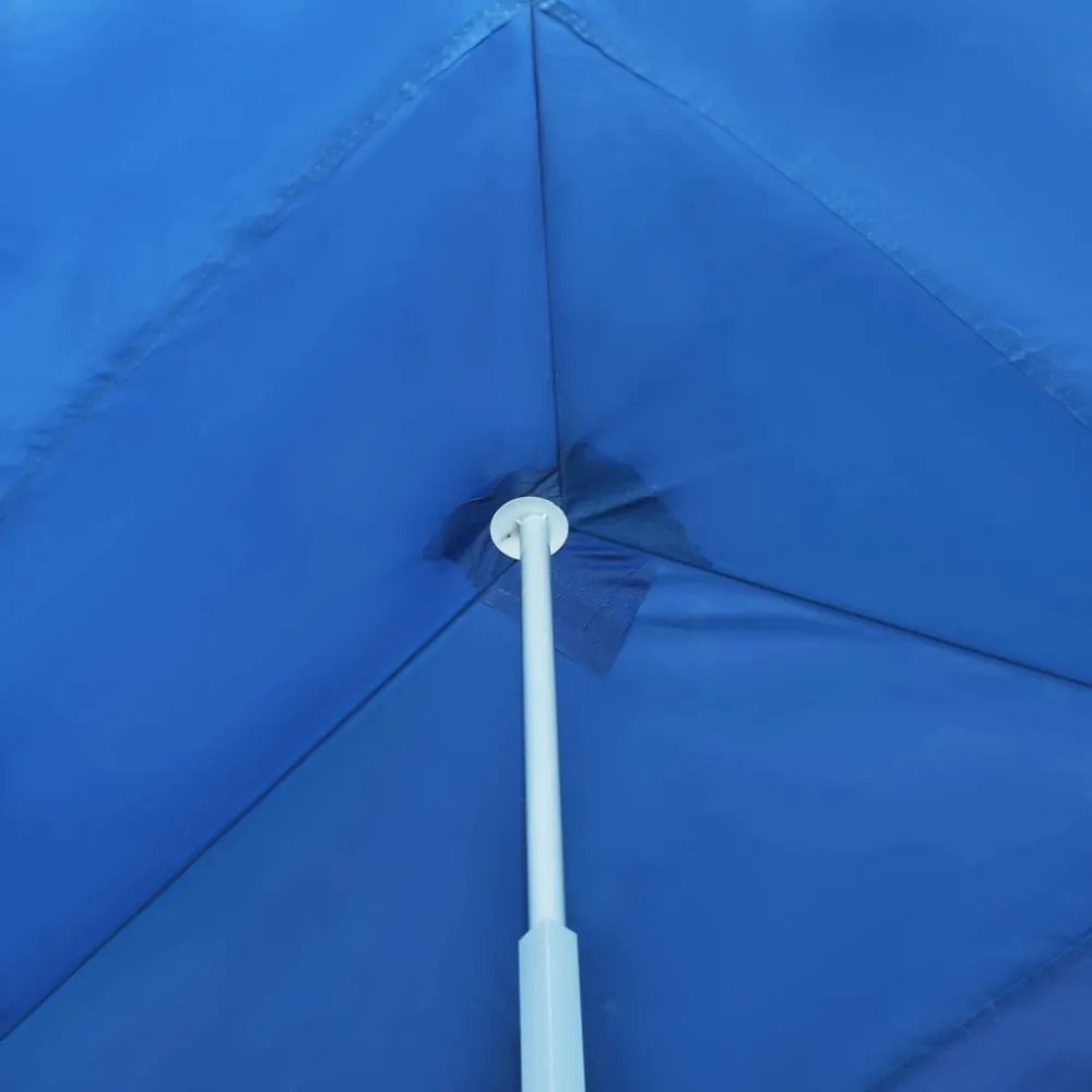 kék összecsukható rendezvénysátor 8 oldalfallal 3 x 9 m