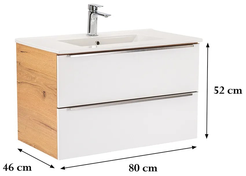 Vario Trim 80 Fürdőszoba alsó szekrény mosdóval