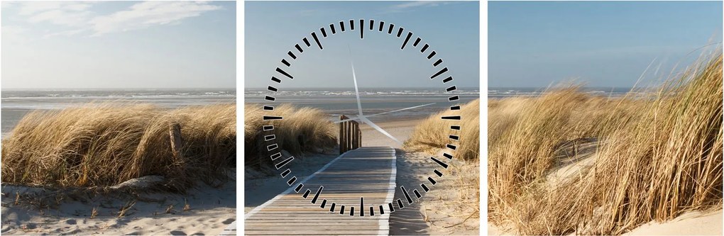 Kép - Homokos strand Langeoog szigetén, Németországban (órával) (90x30 cm)