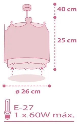 Dalber 61102 - Gyermekcsillár LITTLE QUEEN 1xE27/60W/230V