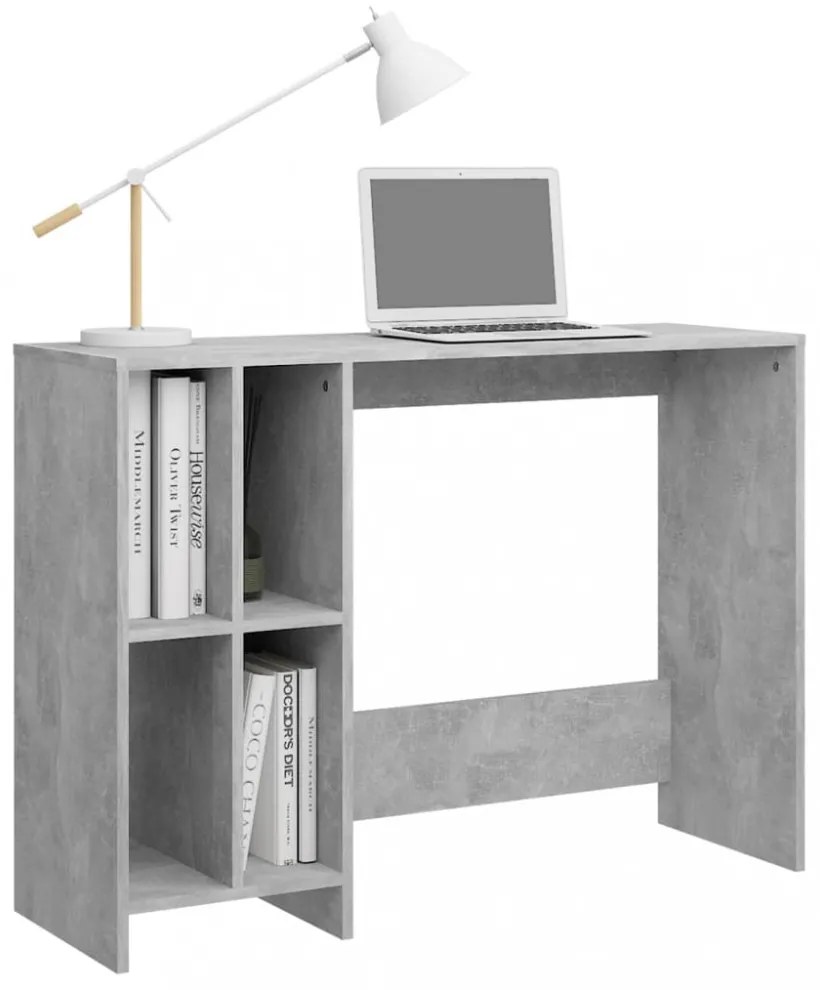betonszürke szerelt fa laptopasztal 102,5 x 35 x 75 cm