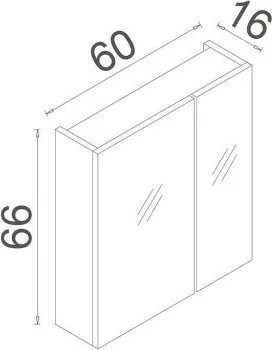 Nuvola tükrös szekrény, 66 cm – TR785PNC1138
