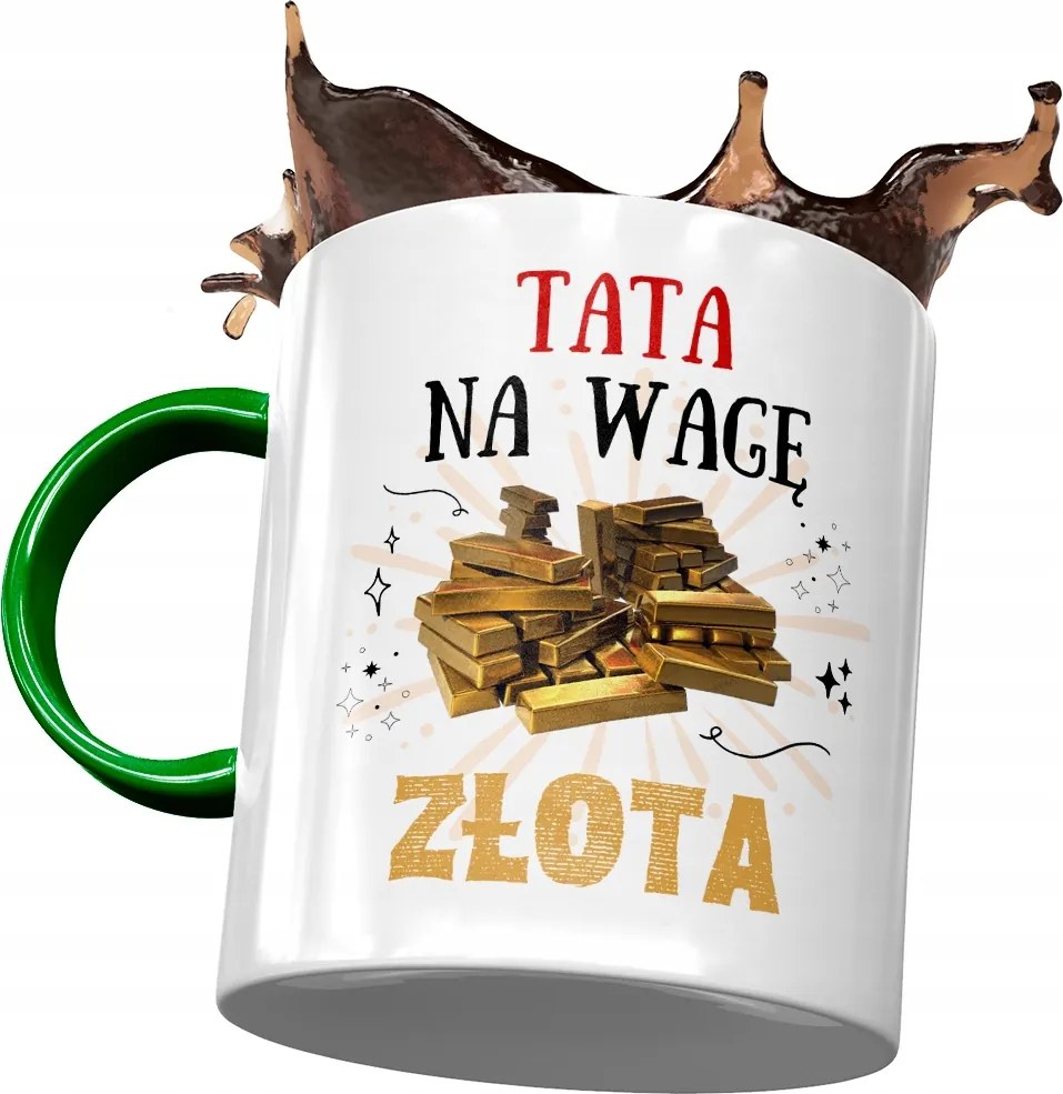 Zöld Bögre Apák Napjára Ajándék Nyomtatott Fotóval