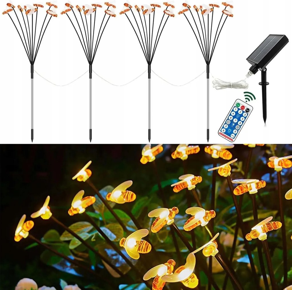 Napelemes Lámpa Beszúrható Led Kerti Figura Dekoratív 4db-os Szett