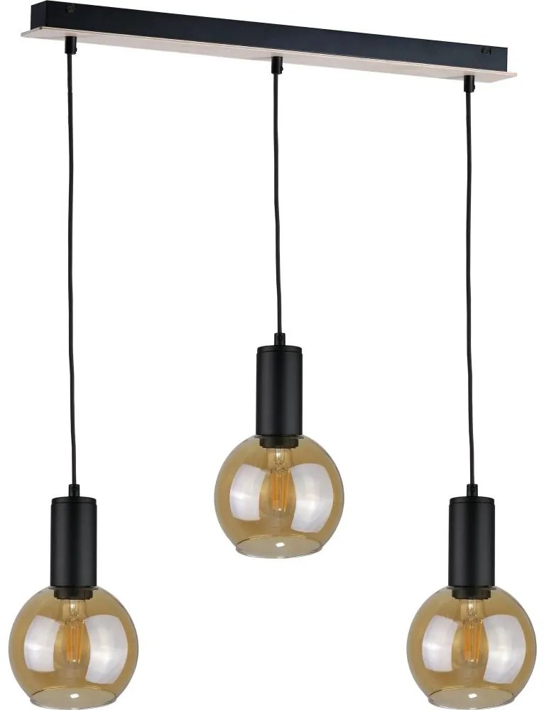 Csillár zsinóron JANTAR WOOD 3xE27/60W/230V