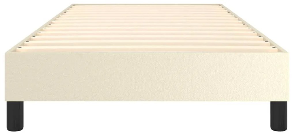 krémszínű műbőr rugós ágykeret 90x190 cm