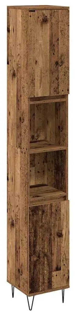 Fürdőszoba Bútor Szett 3 pcs Öreg fa 30 x 30 x 180 cm Faanyag