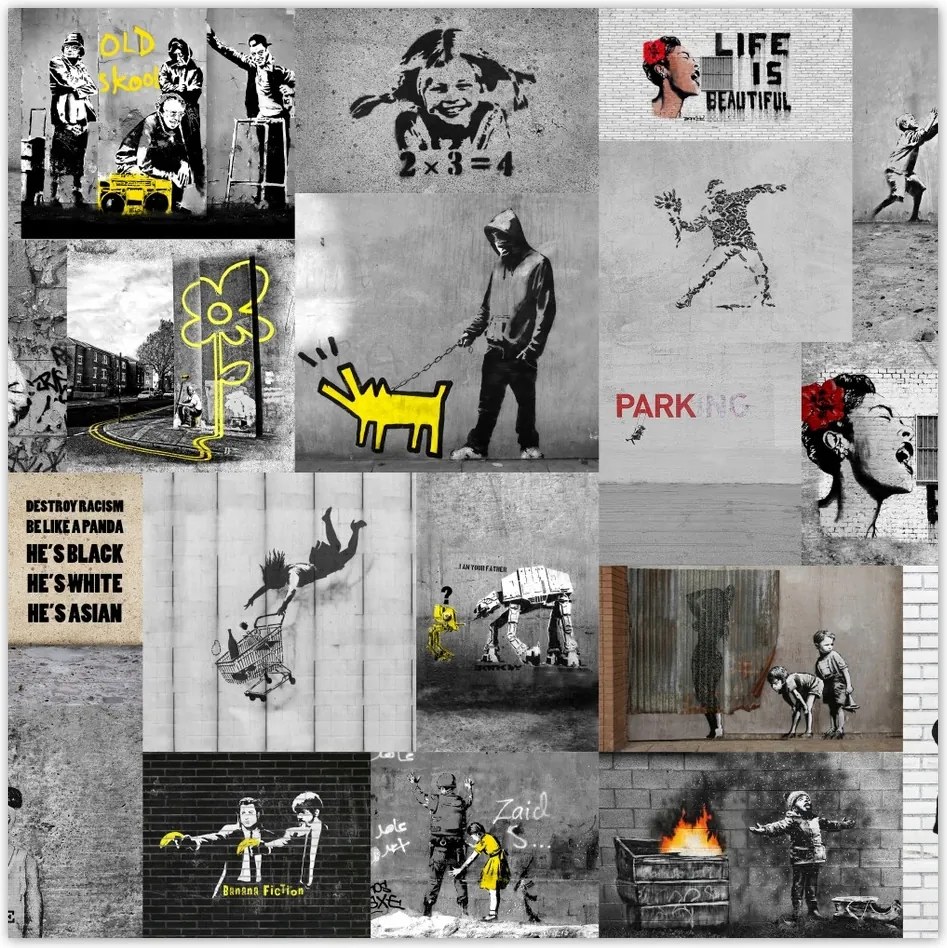 Nem szőtt fotótapéták 208x208 Full Mix Banksy