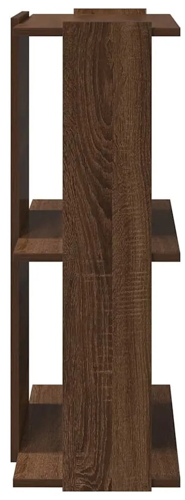 3 szintes barna tölgyszínű fa könyvespolc 60x30x80 cm
