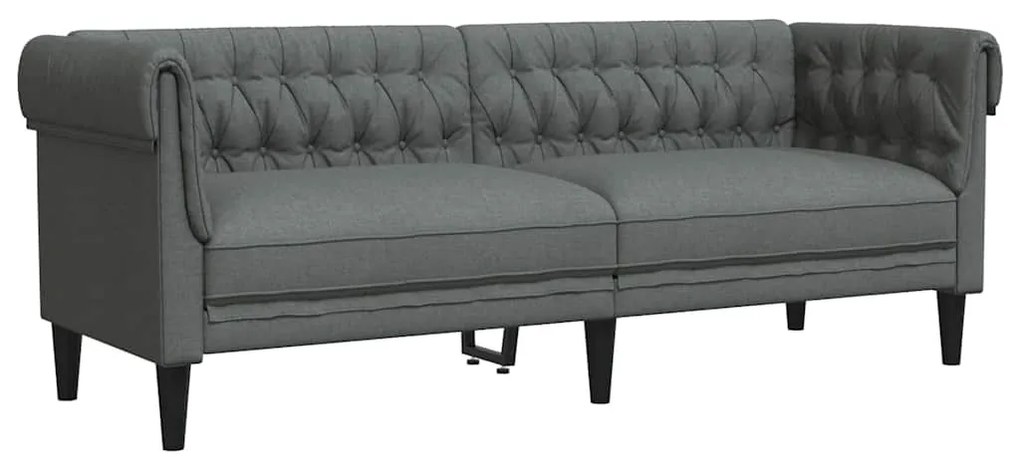 Chesterfield kanapé Sötétszürke 201.5 x 74.5 x 74.5 cm szövet