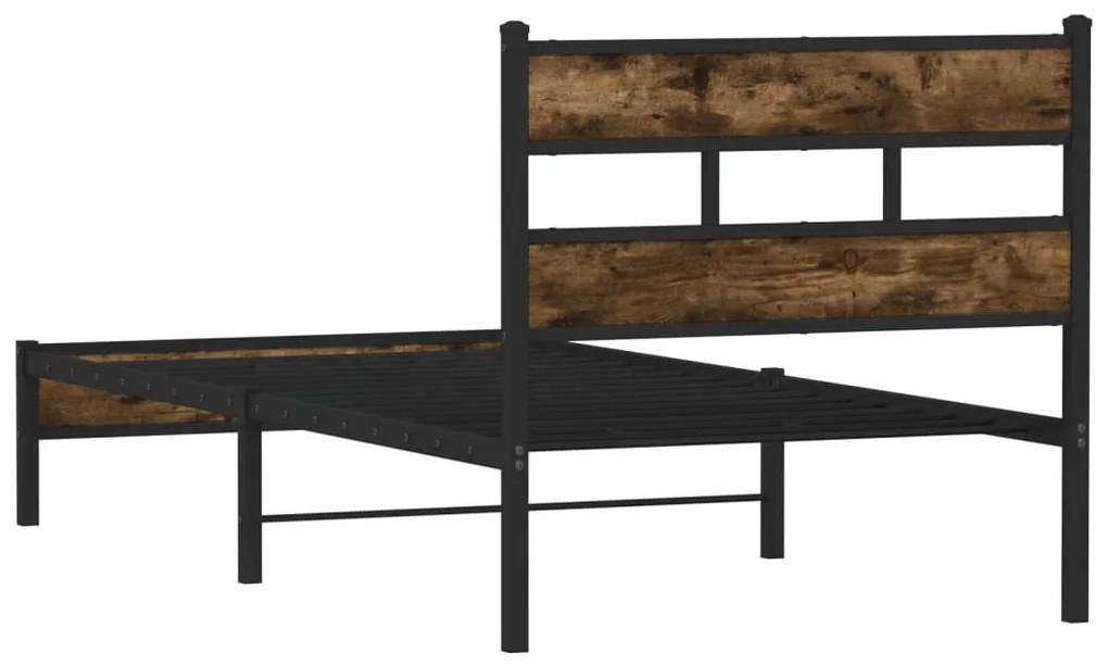 sonoma tölgy színű fejtámlás ágykeret matrac nélkül 75 x 190 cm