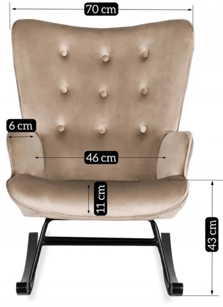 Bézs Hintafotel Bársony Kárpittal. ELIS