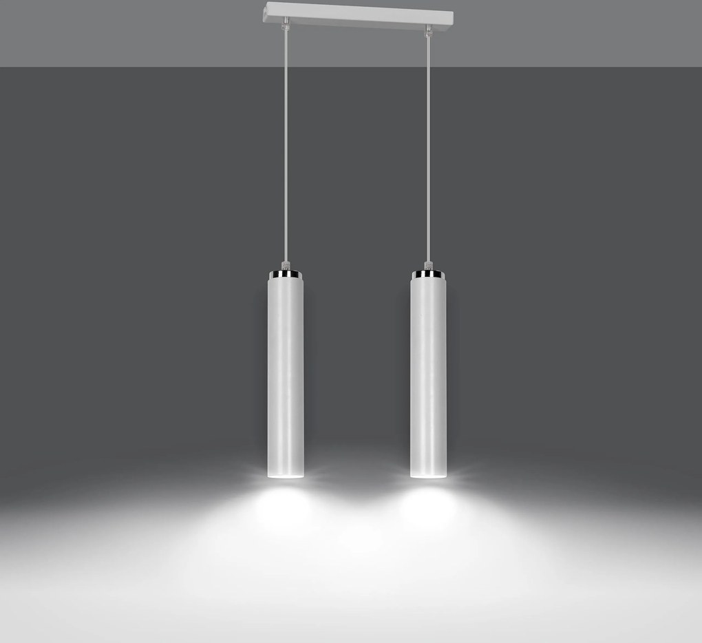 Emibig modern függeszték luna fehér króm emi955/2