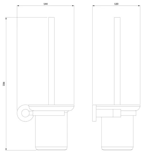 OMNIRES MP60620CR - Falra szerelhető WC kefe MODERN PROJECT fényezett króm