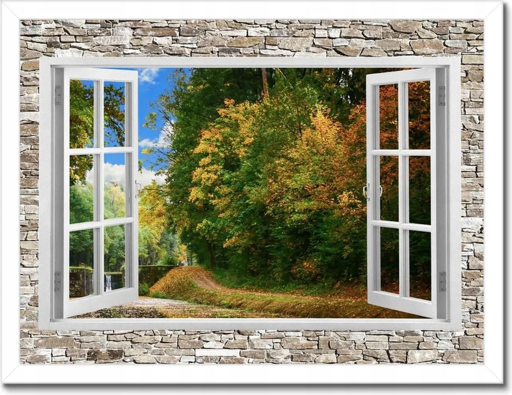 Poszterek keretben 40x30 Őszi kilátás az ablakból