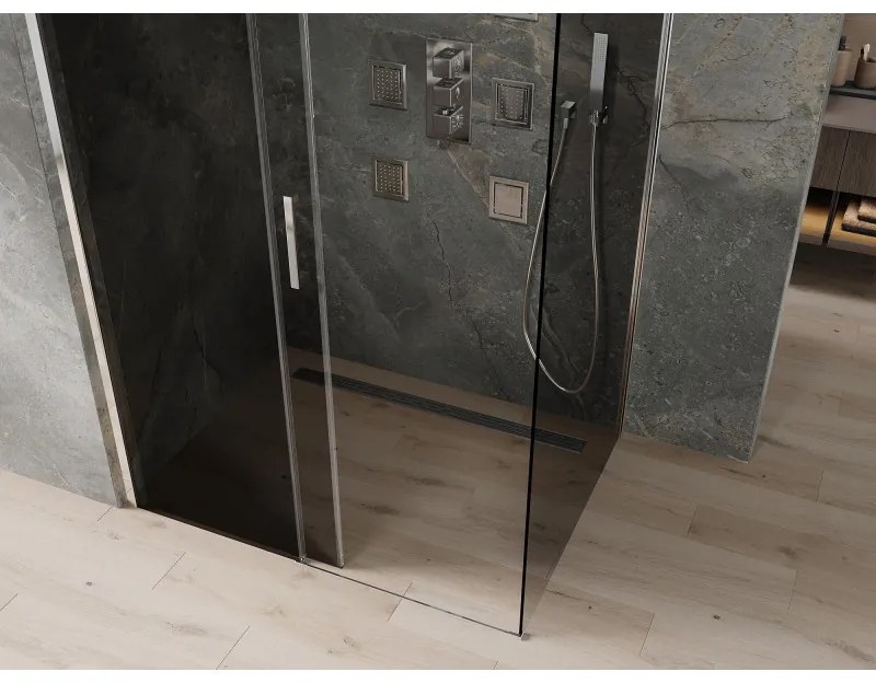Mexen Omega zuhanykabin 100x70cm, 8mm üveg, króm profil-szürke üveg, 825-100-070-01-40