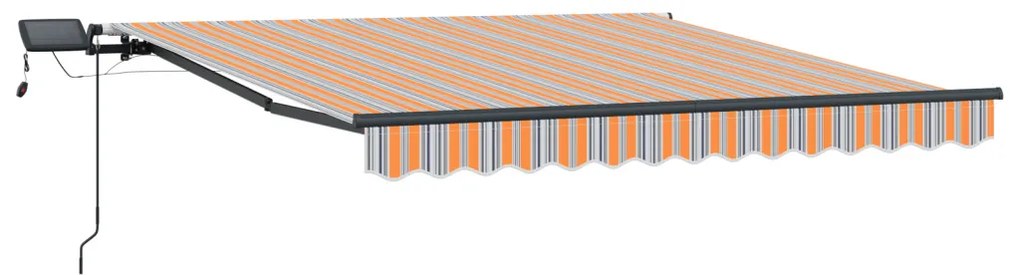 Kézi behúzható napellenző LED többszínű csíkkal 350x250 cm