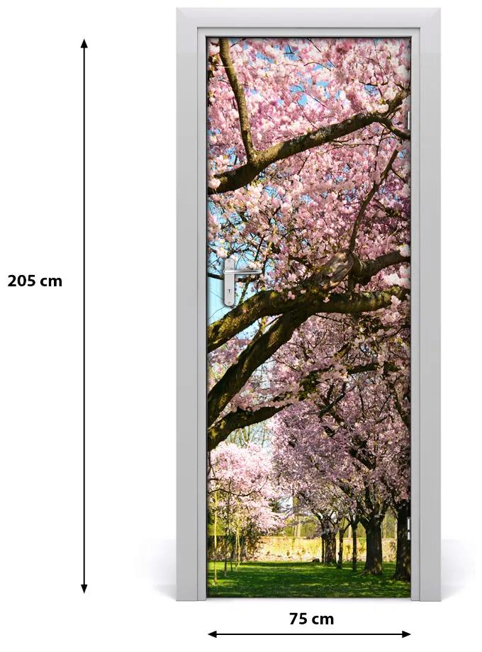 Ajtóposzter öntapadós cseresznyefa 75x205 cm