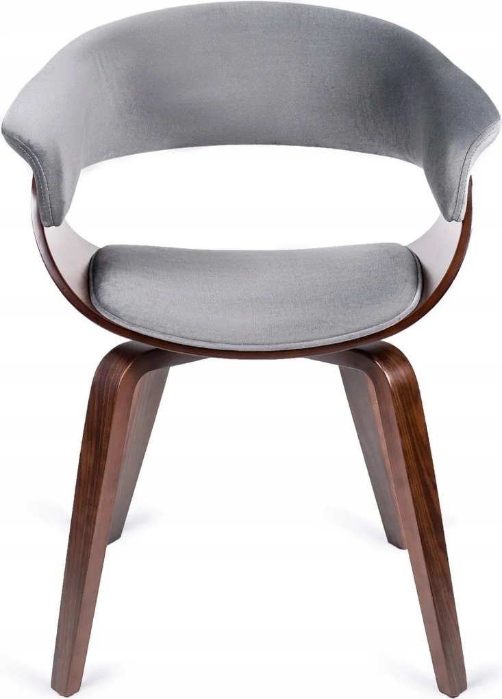 Szék szürke/dió színben, bársony kárpittal. GARY