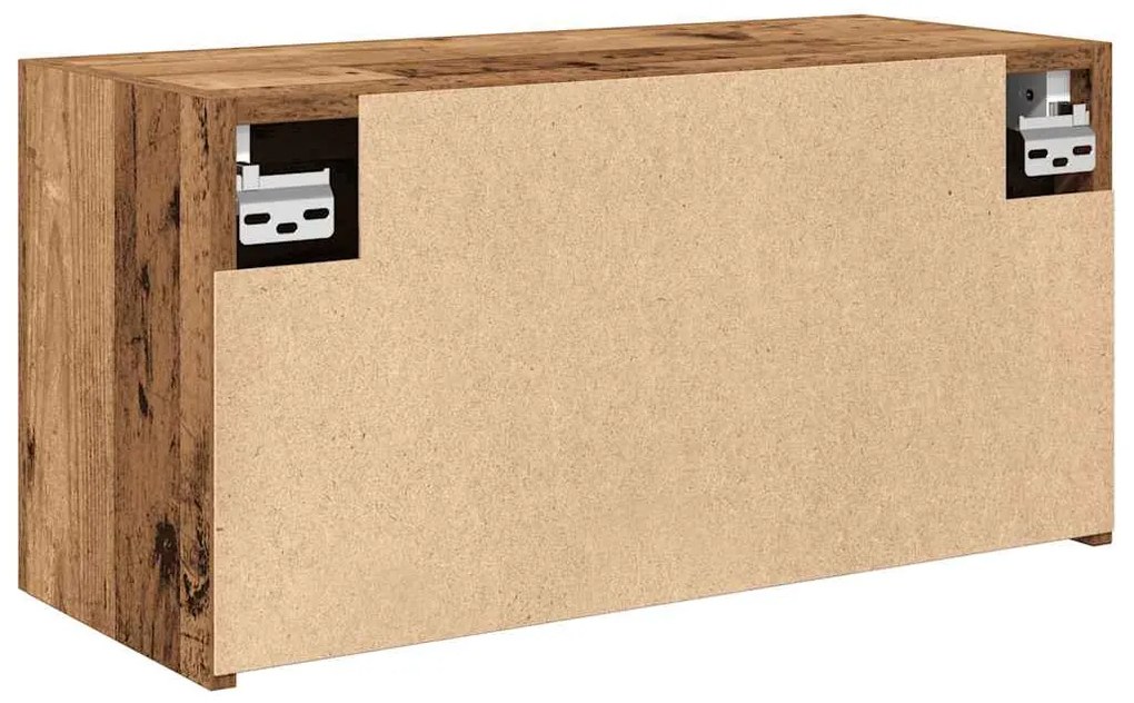 antik fa színű szerelt fa fali fürdőszobaszekrény 60x25x30 cm