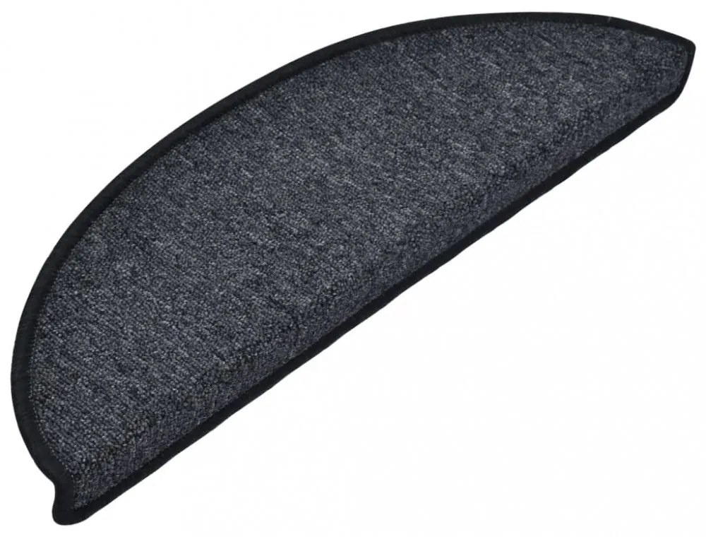 10 db antracitszürke lépcsőszőnyeg 56x17x3 cm