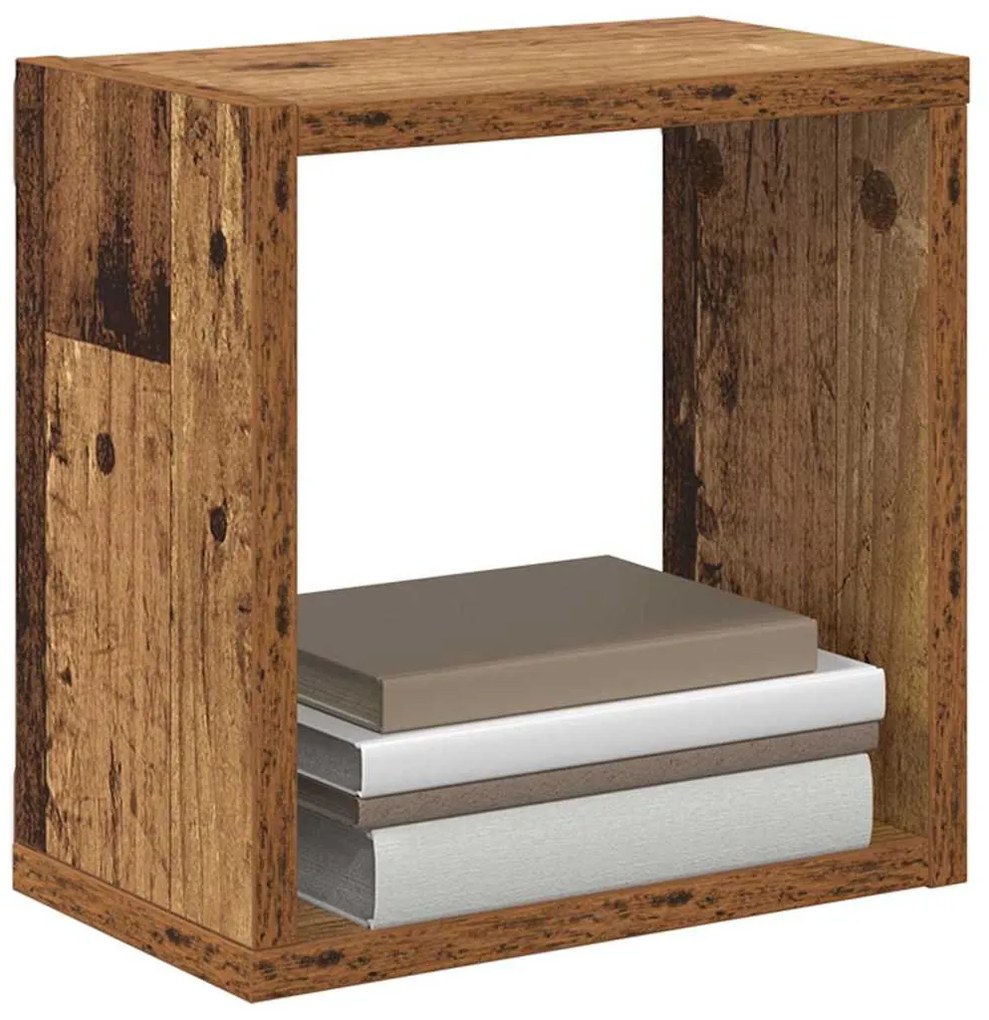 Fali Polcok polcokkal 2 pcs Régi fa 26 x 15 x 26 cm Faanyag