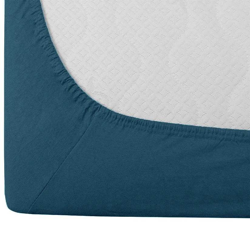 STANDARD Jersey lepedő fáradt kék színben 90x200 cm