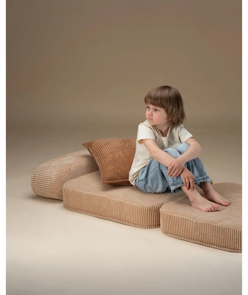 Világosbarna kordbársony gyerek fotel Flip – Wigiwama