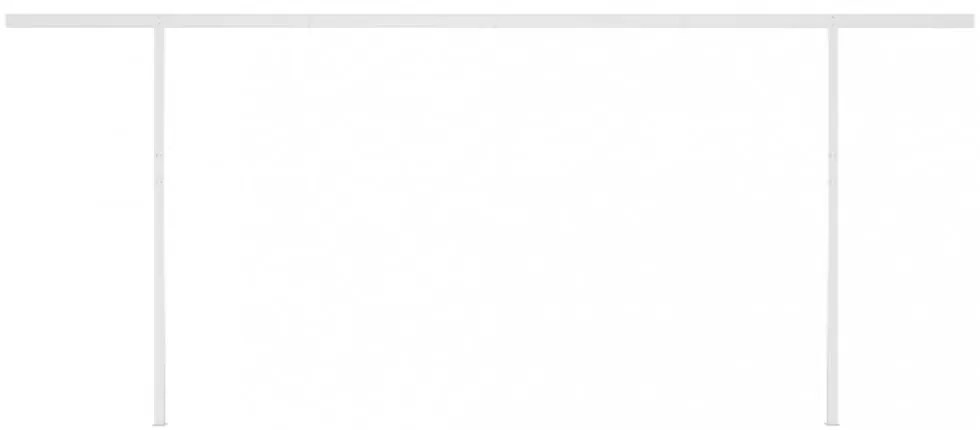 sárga és fehér kézzel kihúzható napellenző póznákkal 6 x 3,5 m