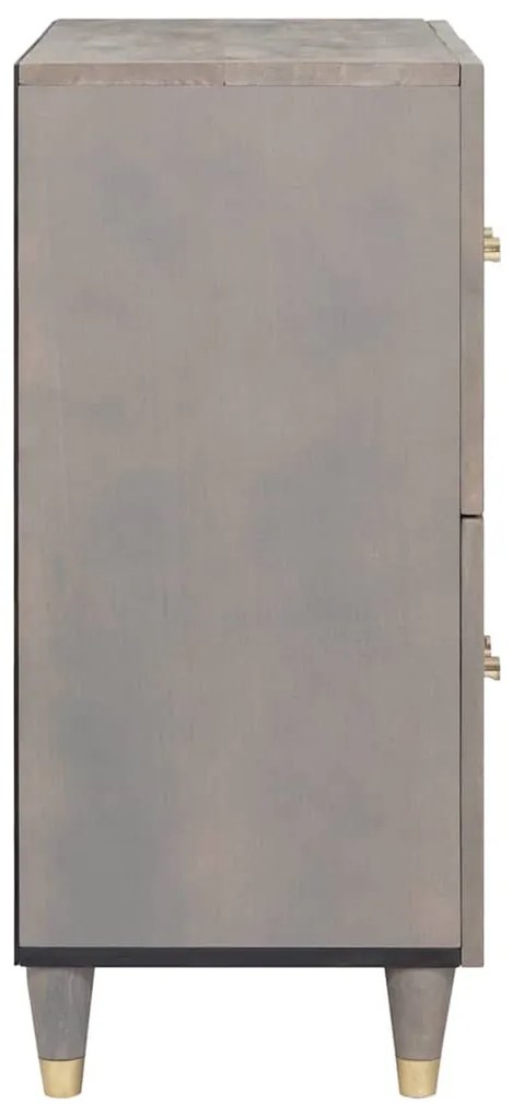 Széf polcokkal Szürke és Arany 60 x 33 x 75 cm Tömör mangófa