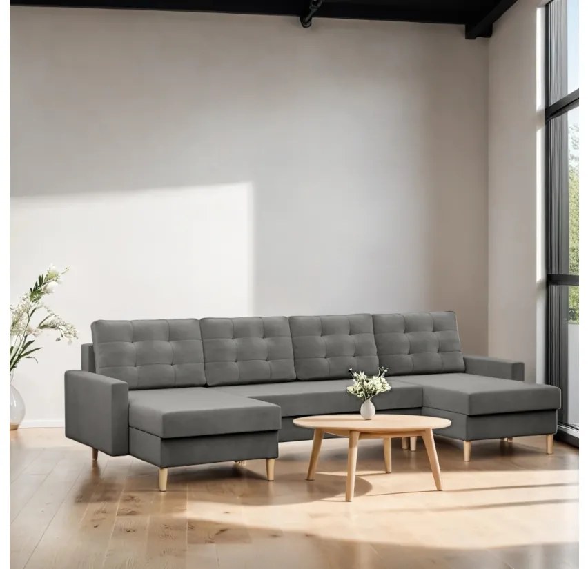 FLANK U ágyazható sarok ülőgarnitúra, 294x92x140, Kronos 09